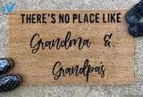 There's No Place Like Grandma & Grandpa's Doormat Welcome Mat House Warming Gift Home Decor Gift for Grandparent Lovers Funny Doormat Gift Idea