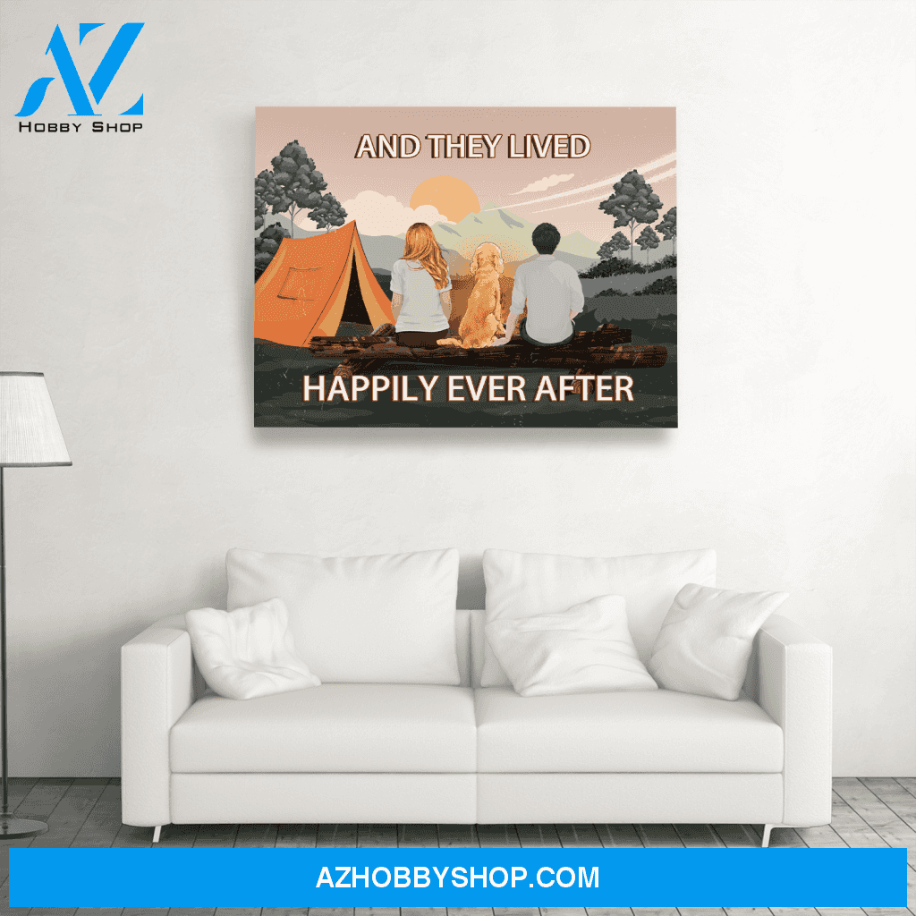 They Lived Happily Ever After - Personalized Custom Matte Canvas - Gifts For Dog Lovers