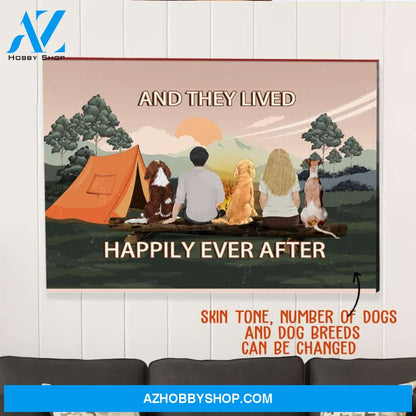 They Lived Happily Ever After - Personalized Custom Matte Canvas - Gifts For Dog Lovers
