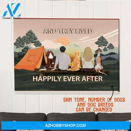 They Lived Happily Ever After - Personalized Custom Matte Canvas - Gifts For Dog Lovers
