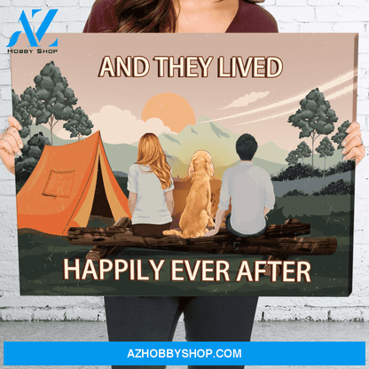 They Lived Happily Ever After - Personalized Custom Matte Canvas - Gifts For Dog Lovers