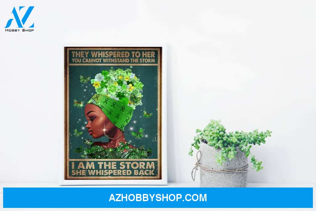 Mental Health Awareness Art, They Whispered To Her You Can't With Stand The Storm Canvas And Poster, Wall Decor Visual Art