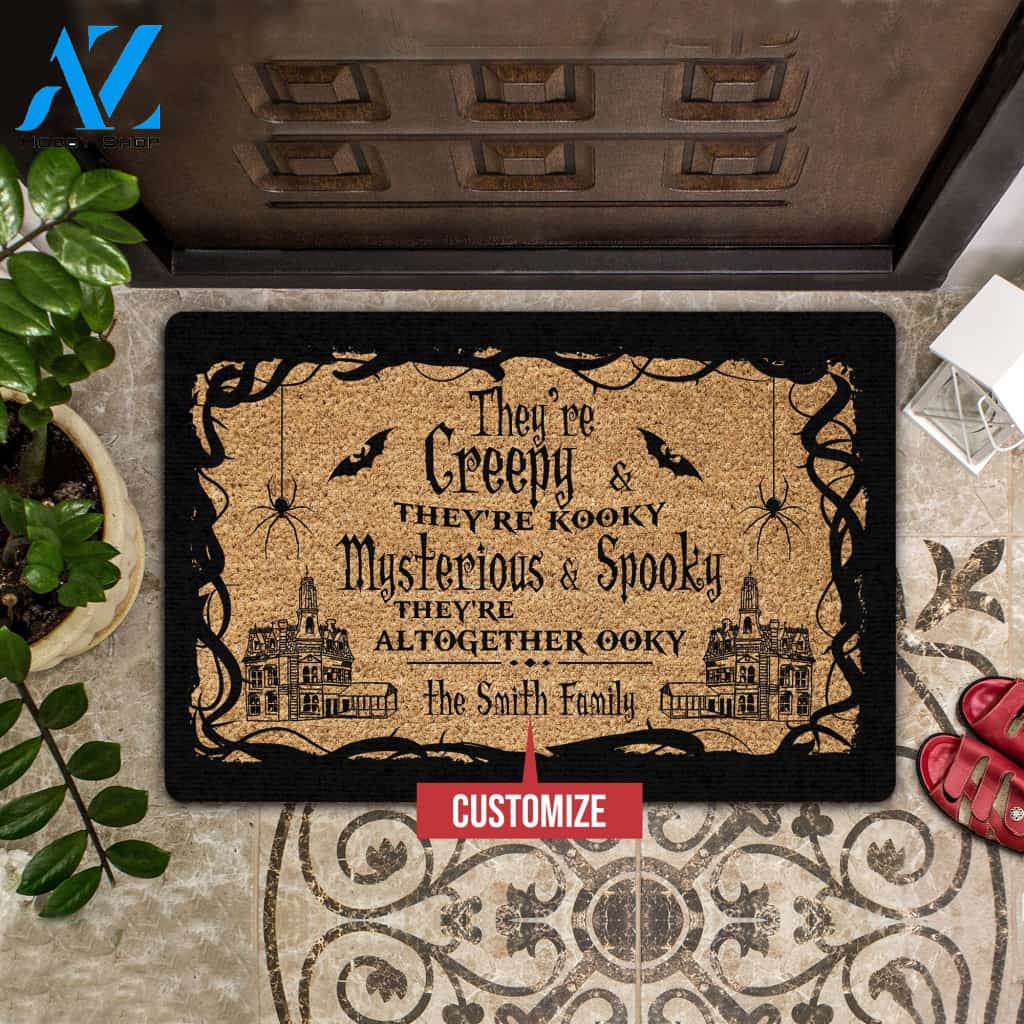 They're Creepy & They're Kooky Personalized All Over Printing Doormat | Welcome Mat | House Warming Gift
