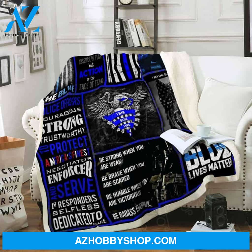 Thin Blue Line Fleece Blanket