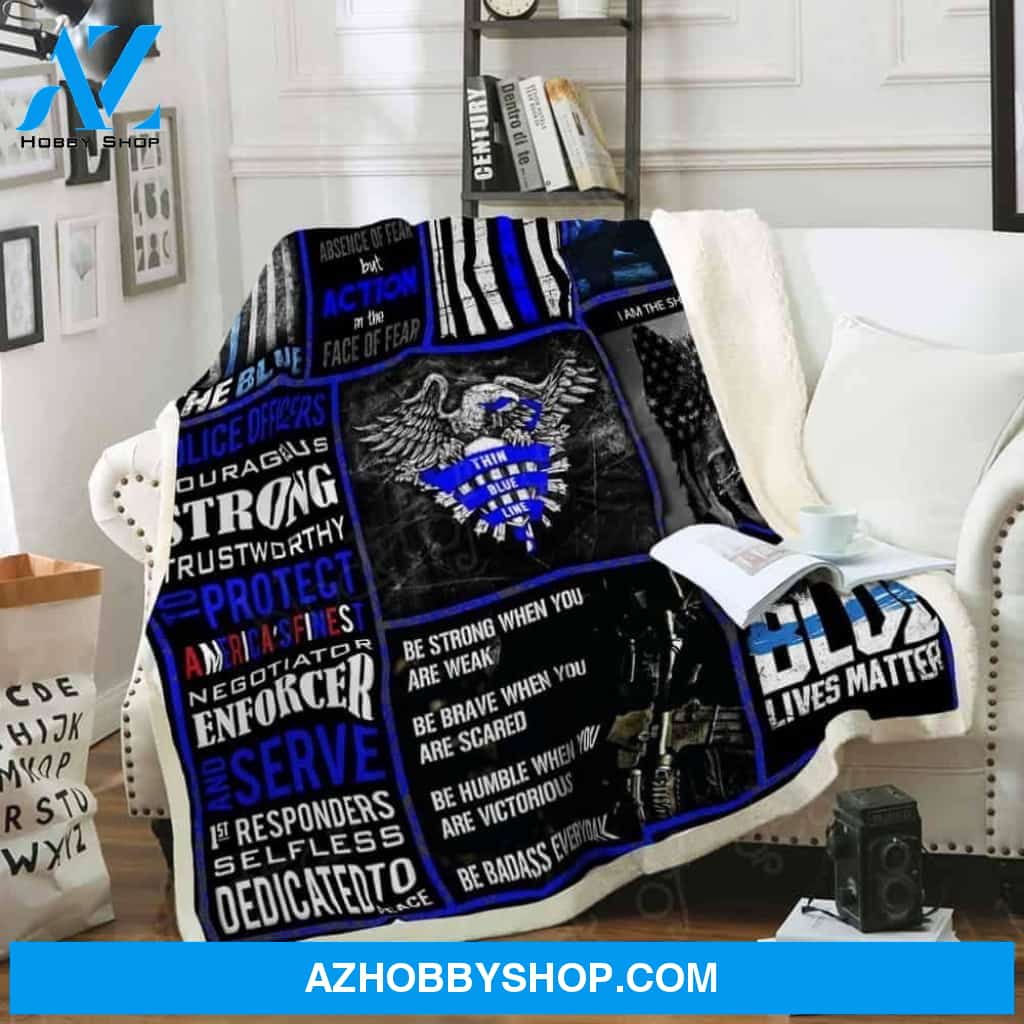 Thin Blue Line Fleece Blanket