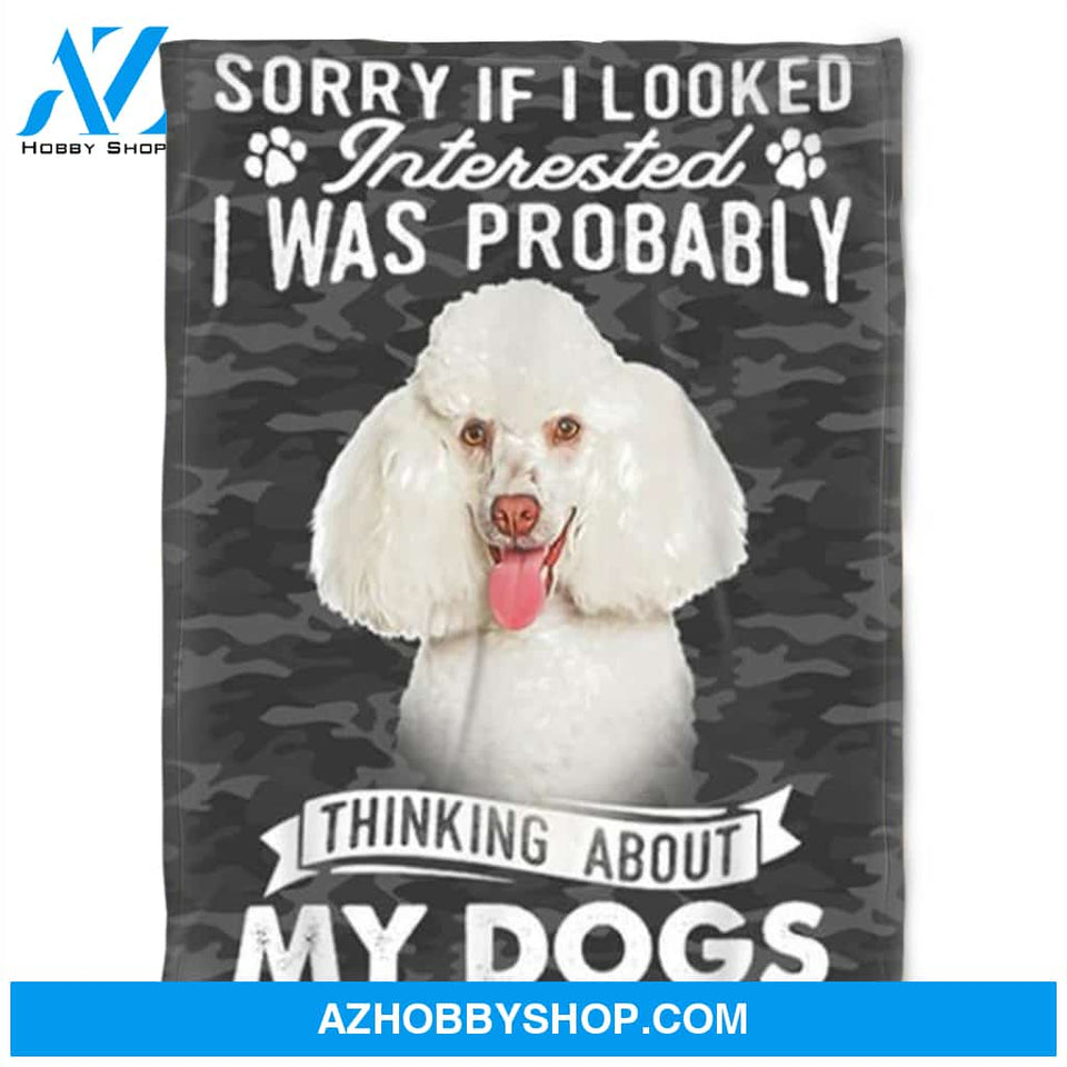 Thinking About My Dogs, Fleece Blanket.Gift For People Family Home Decor Bedding Couch Sofa Soft and Comfy Cozy