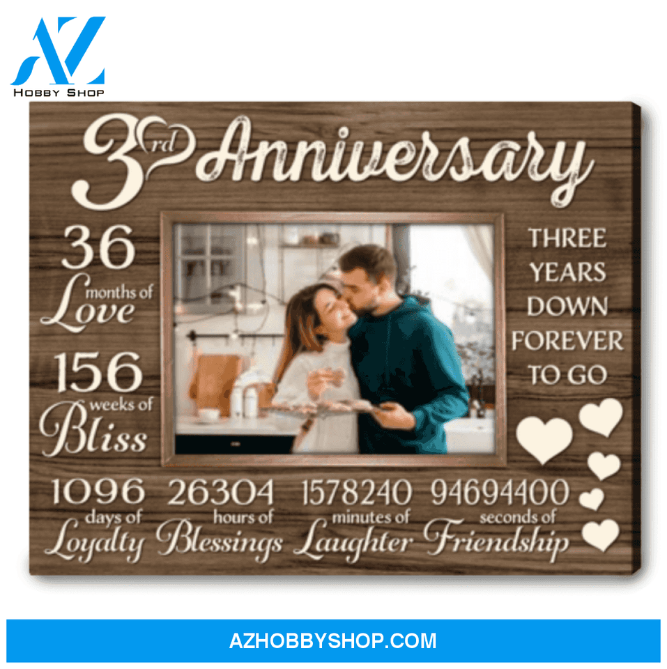 Third Anniversary Wedding Gift 3 Year Anniversary Gift For Couple Custom Anniversary Gift