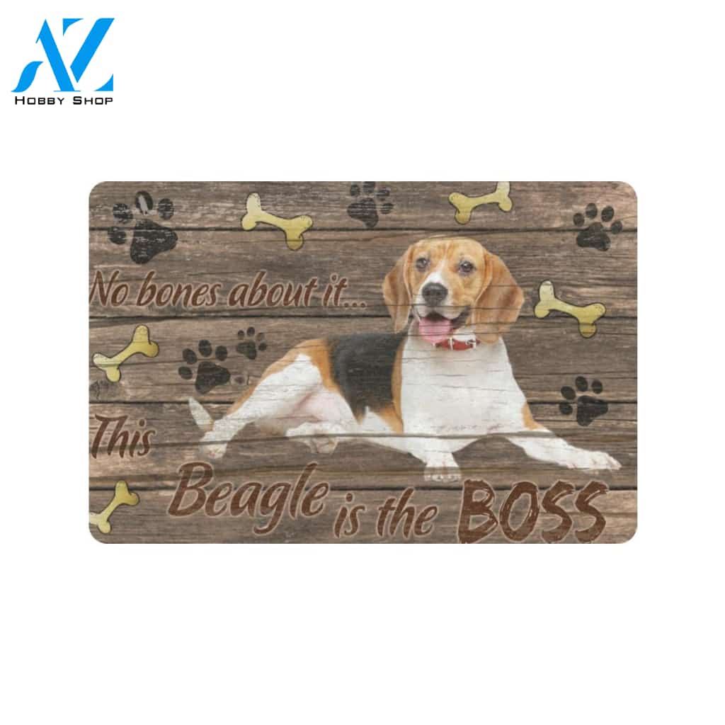 This Beagle Is The Boss Doormat Indoor And Outdoor Mat Entrance Rug Sweet Home Decor Housewarming Gift Gift For Friend Family Stem Feminist