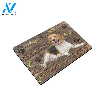 This Beagle Is The Boss Doormat Indoor And Outdoor Mat Entrance Rug Sweet Home Decor Housewarming Gift Gift For Friend Family Stem Feminist