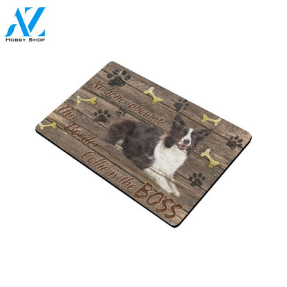 This Border Collie Is The Boss Doormat Indoor And Outdoor Mat Entrance Rug Sweet Home Decor Housewarming Gift Gift For Friend Family Stem Feminist