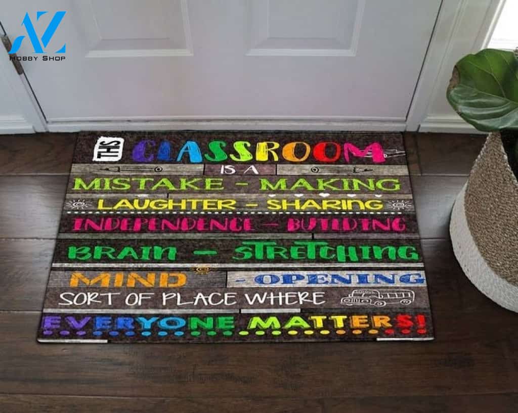 This Classroom Everyone Matters Indoor And Outdoor Doormat Gift For Teacher Student Decor Warm House Gift Welcome Mat Back To School