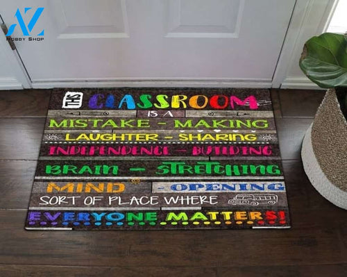 This Classroom Everyone Matters Indoor And Outdoor Doormat Gift For Teacher Student Decor Warm House Gift Welcome Mat Back To School