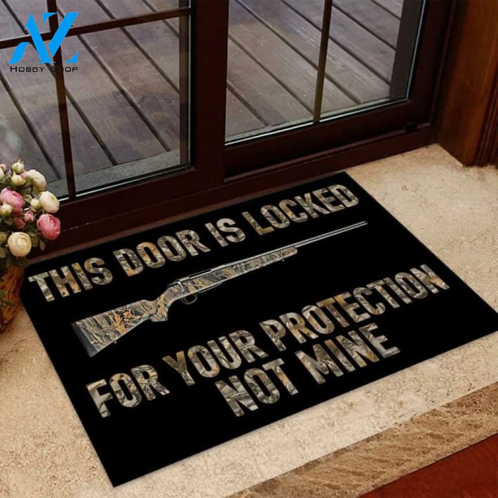 This Door Is Locked Hunting Funny Indoor And Outdoor Doormat Warm House Gift Welcome Mat Birthday Gift For Hunting Lovers