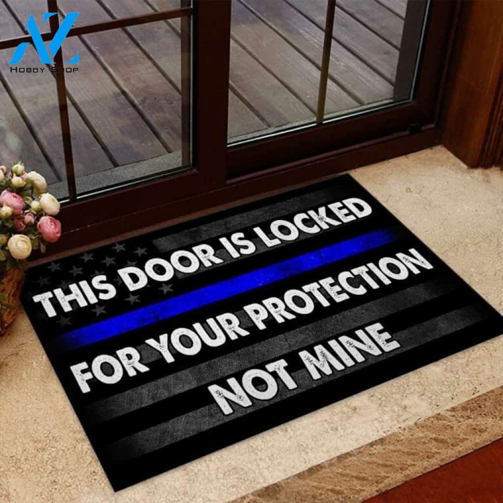 This Door Is Locked Police Funny Indoor And Outdoor Doormat Warm House Gift Welcome Mat Birthday Gift For Police