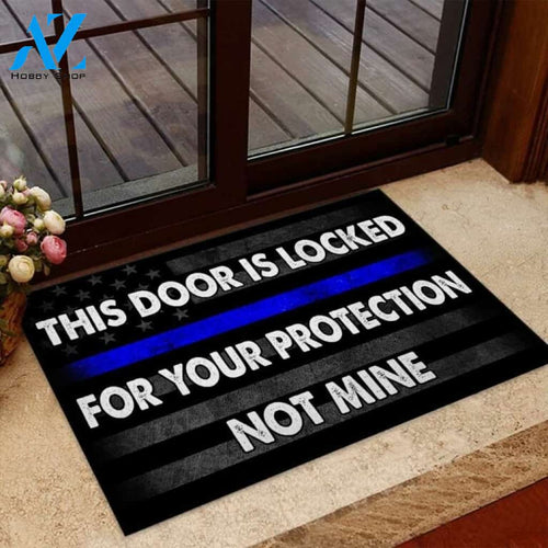 This Door Is Locked Police Funny Indoor And Outdoor Doormat Warm House Gift Welcome Mat Birthday Gift For Police