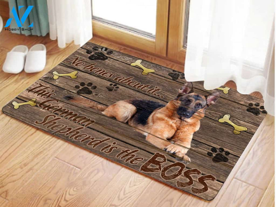 This German Shepherd Is The Boss Doormat, Gift For German Shepherd Dog lovers, Gift For Family Friends Home Decor Warm House Gift Welcome Mat