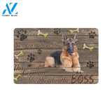 This German Shepherd Is The Boss Doormat, Gift For German Shepherd Dog lovers, Gift For Family Friends Home Decor Warm House Gift Welcome Mat
