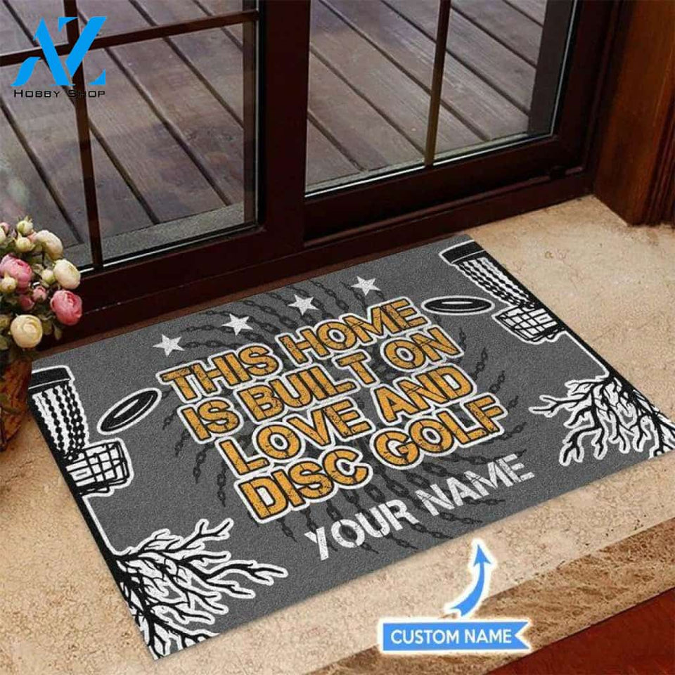 This home is built on love and Disc golf Custom Doormat | Welcome Mat | House Warming Gift