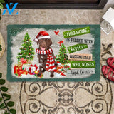 This Home Is Filled With Kisses Chocolate Labrador Retriever 02 Doormat