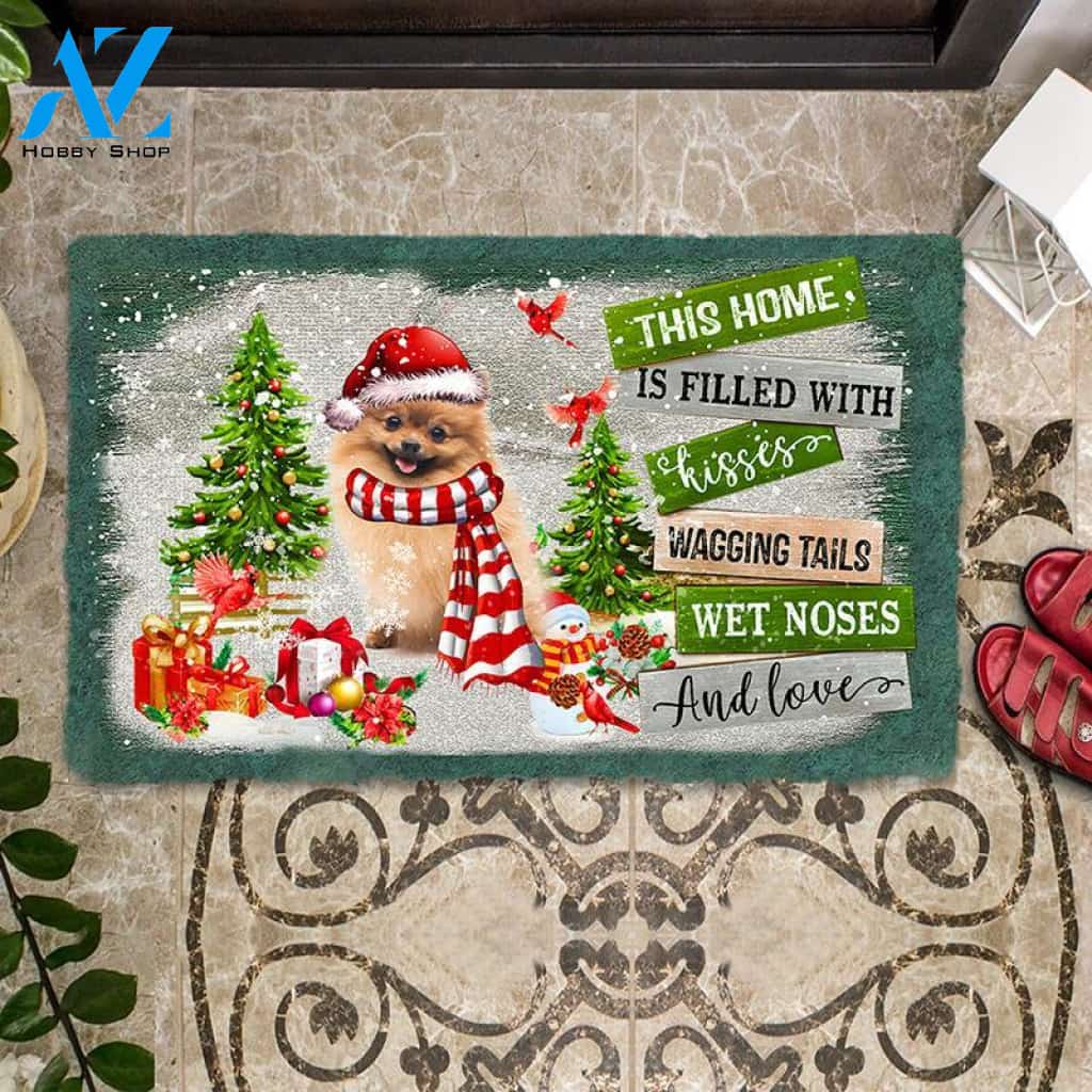 This Home Is Filled With Kisses Pomeranian Doormat