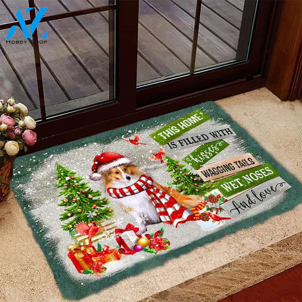This Home Is Filled With Kisses Shetland Sheepdog Sheltie Doormat