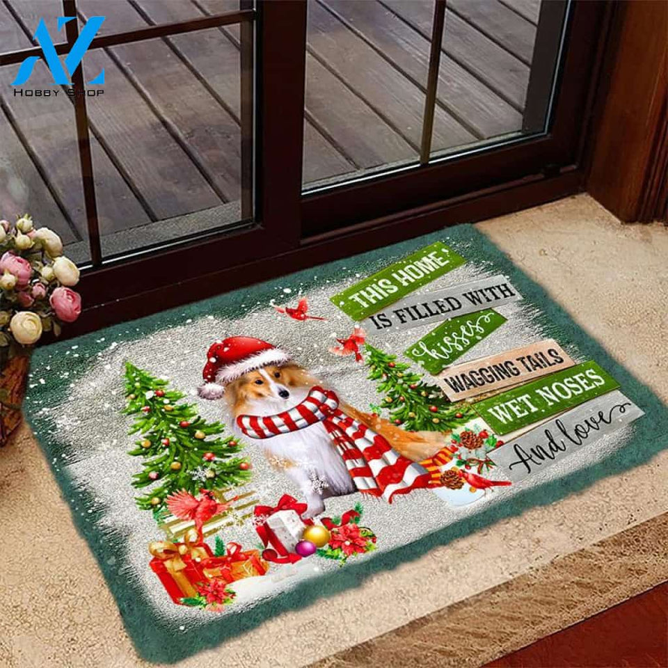 This Home Is Filled With Kisses Shetland Sheepdog Sheltie Doormat