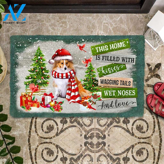 This Home Is Filled With Kisses Shetland Sheepdog Sheltie Doormat