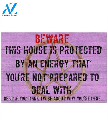 This House Is Protected By An Energy - Witch Indoor And Outdoor Doormat Warm House Gift Welcome Mat Birthday Gift Funny Gift Gift For Witch Lover