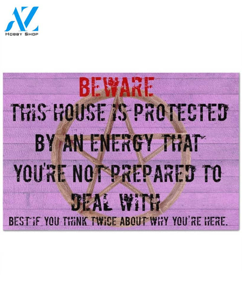 This House Is Protected By An Energy - Witch Indoor And Outdoor Doormat Warm House Gift Welcome Mat Birthday Gift Funny Gift Gift For Witch Lover