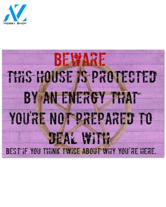 This House Is Protected By An Energy - Witch Indoor And Outdoor Doormat Warm House Gift Welcome Mat Birthday Gift Funny Gift Gift For Witch Lover