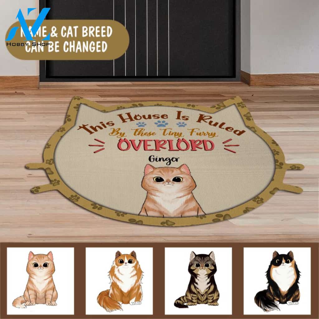 This House Is Ruled By These Tiny Furry Overlords, Personalized Doormat