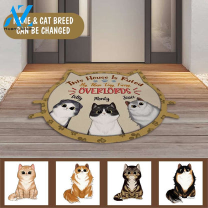 This House Is Ruled By These Tiny Furry Overlords, Personalized Doormat