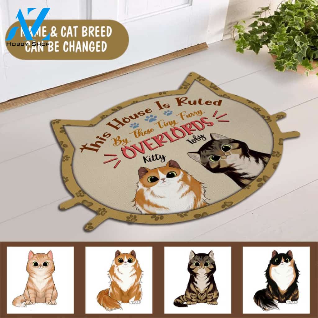 This House Is Ruled By These Tiny Furry Overlords, Personalized Doormat