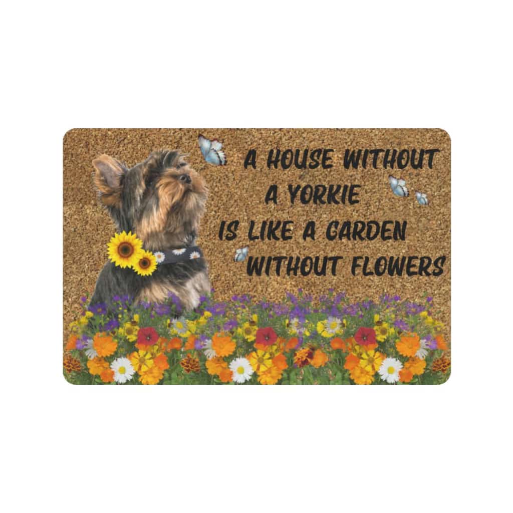 This House Love Yorkshire Terrier And Flowers Doormat Welcome Mat
