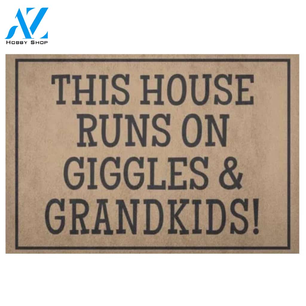 This House Runs On Giggles And Grandkids Doormat 