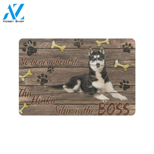 This Husky Is The Boss Doormat, Gift For Husky Dog lovers, Gift For Family Friends Home Decor Warm House Gift Welcome Mat
