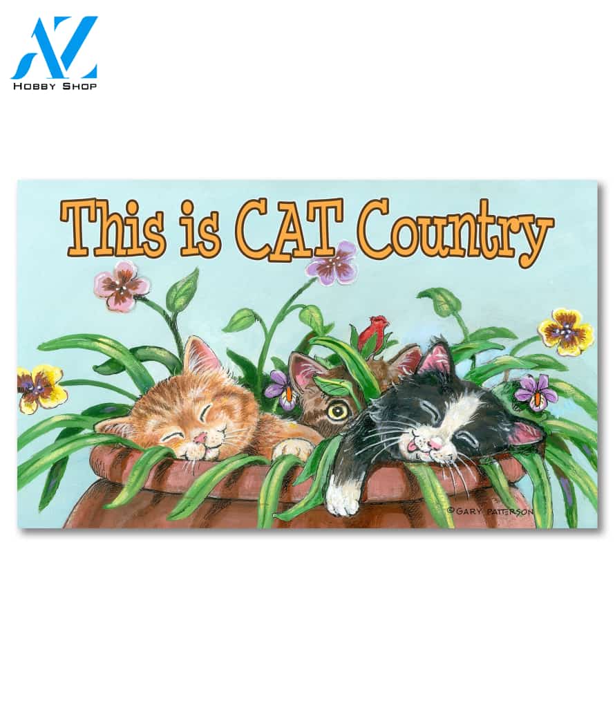 This is Cat Country Doormat - 18" x 30"