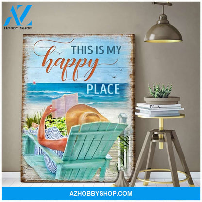 This Is My Happy Place Beach Canvas Wall Art, Wall Decor Visual Art
