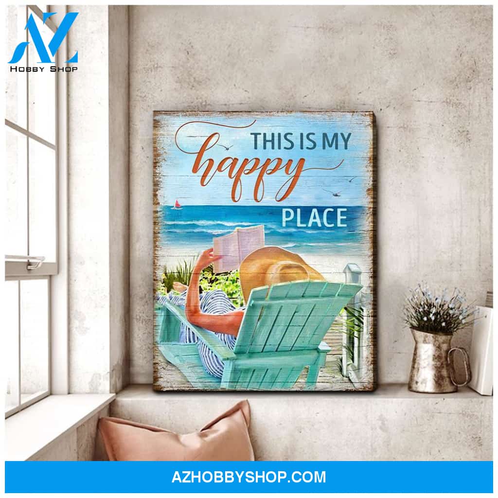 This Is My Happy Place Beach Canvas Wall Art, Wall Decor Visual Art