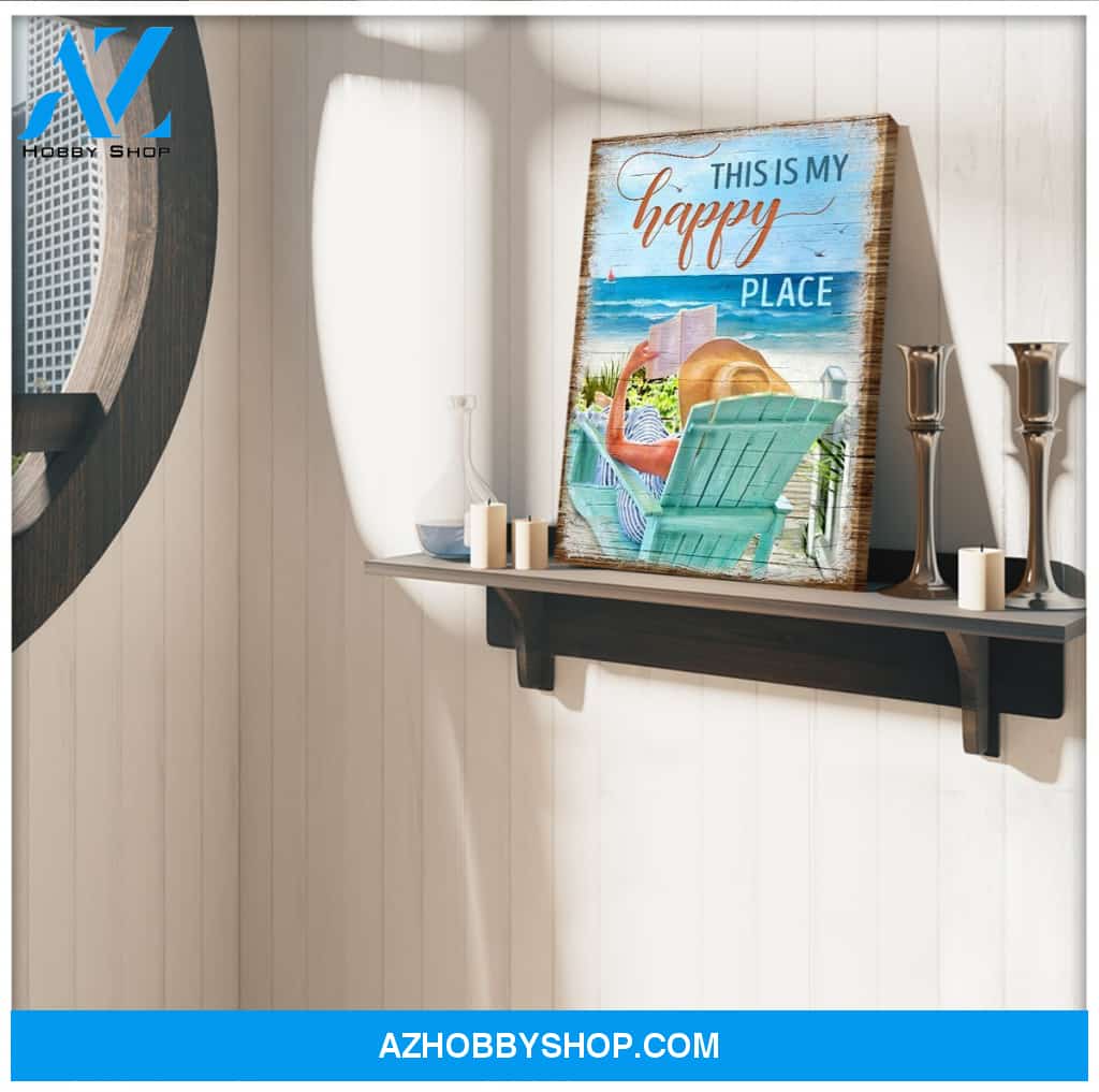 This Is My Happy Place Beach Canvas Wall Art, Wall Decor Visual Art