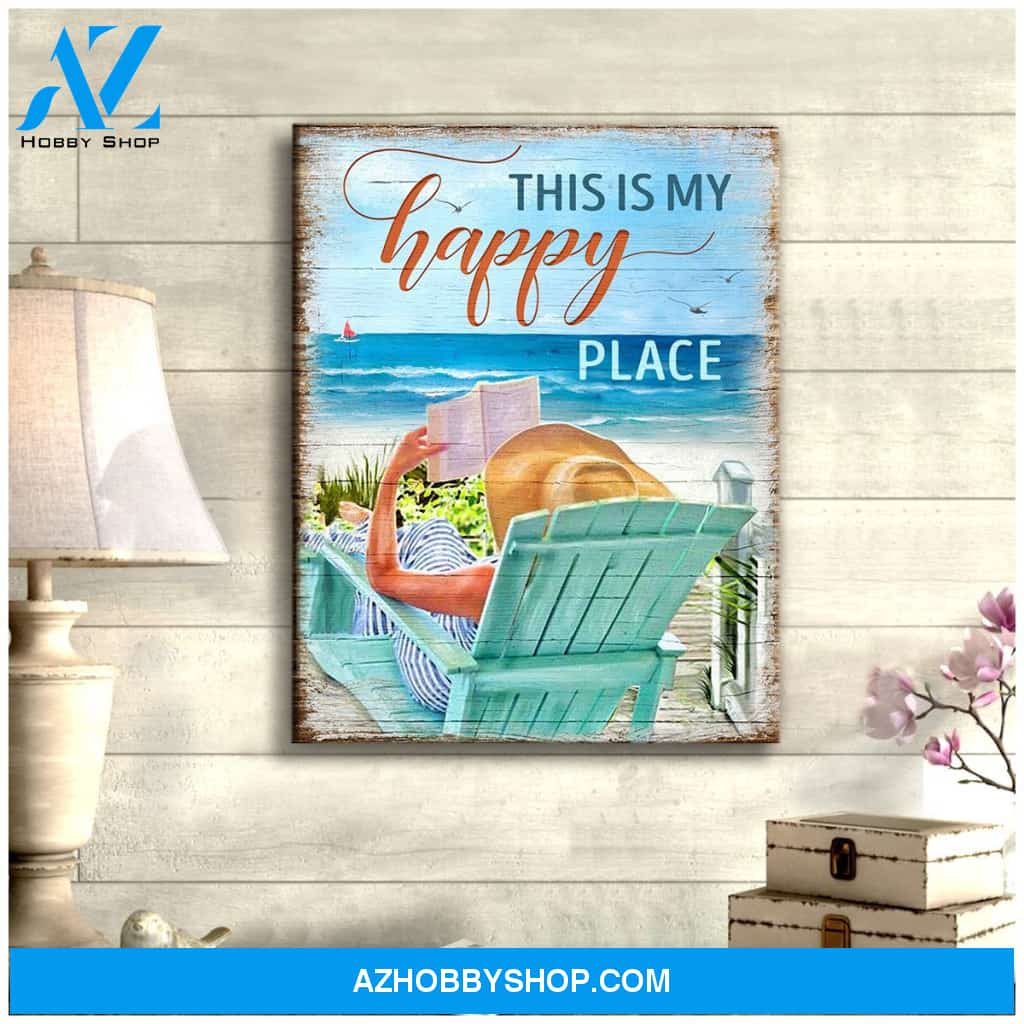 This Is My Happy Place Beach Canvas Wall Art, Wall Decor Visual Art