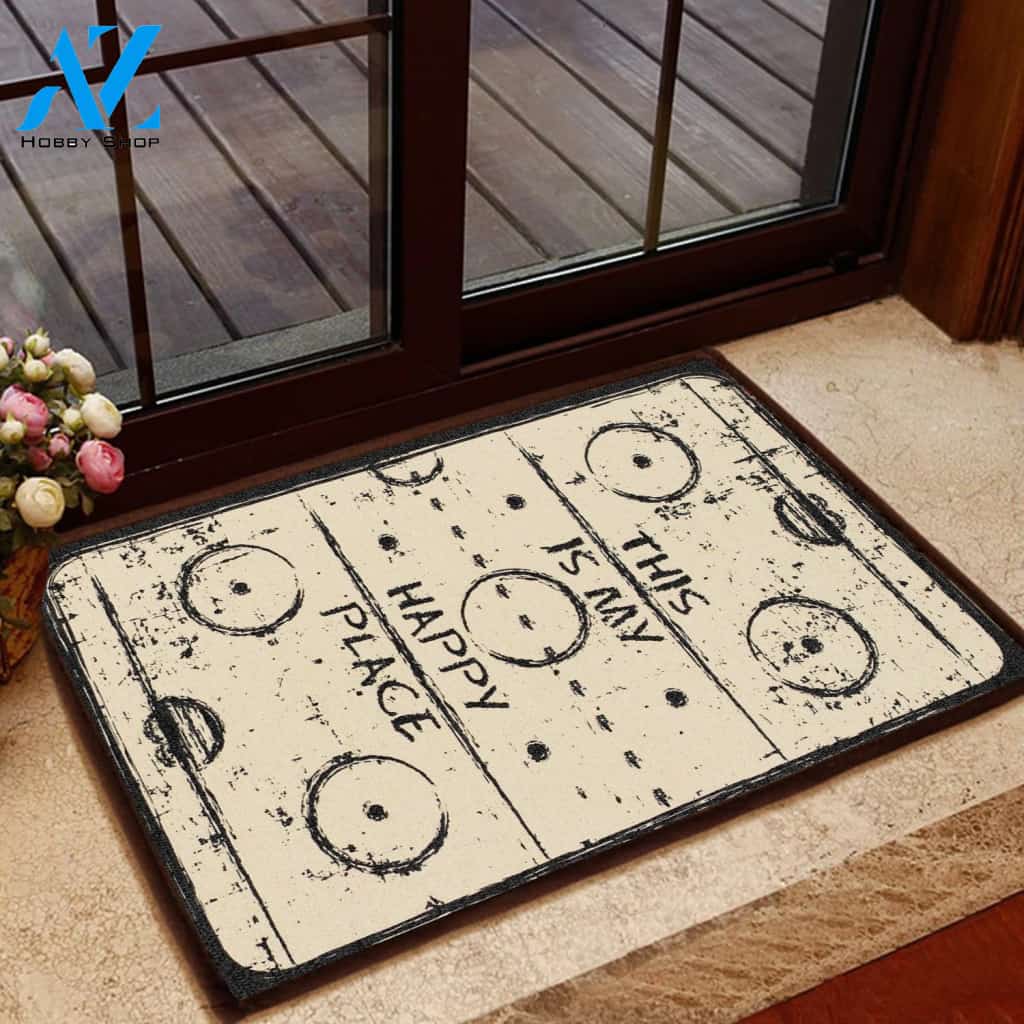 This Is My Happy Place Pattern Doormat Welcome Mat House Warming Gift Home Decor Funny Doormat Gift Idea