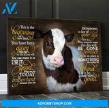 This is the beginning of a new day Cow Canvas Wall Art, Wall Decor Visual Art