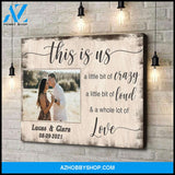This is us crazy loud and love - Personalized Canvas