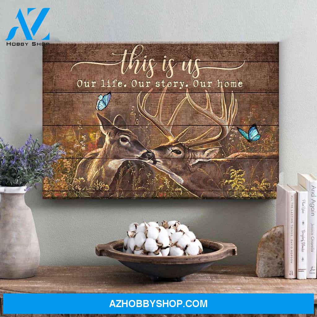 This Is Us Deer Couple Canvas Gift For Couple