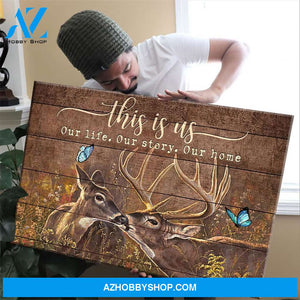 This Is Us Deer Couple Canvas Gift For Couple