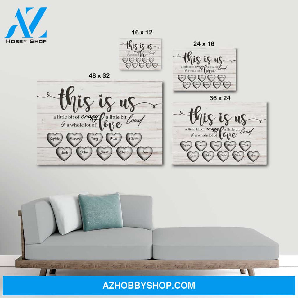 This is us family multi names - Personalized Canvas