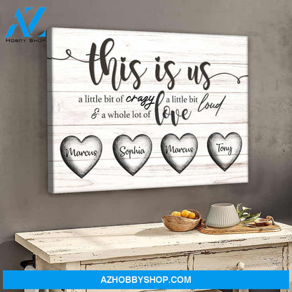This is us family multi names - Personalized Canvas