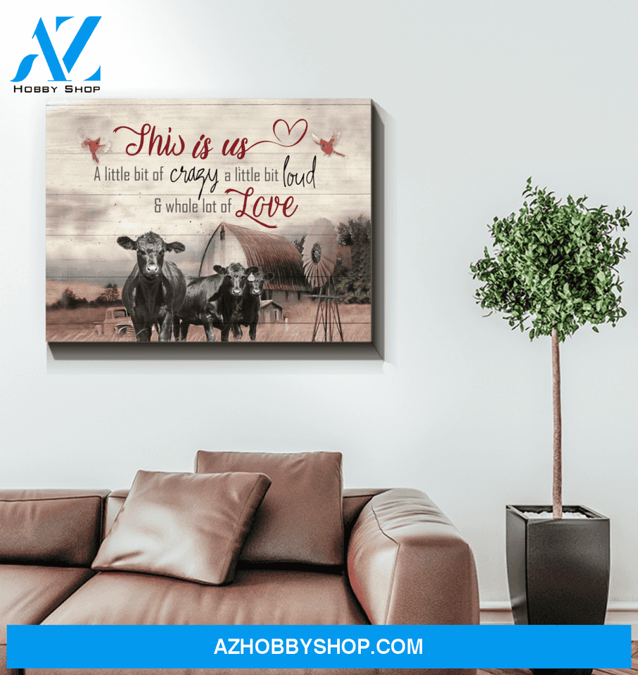 This is Us Farm Cow Canvas Wall Art, Wall Decor Visual Art
