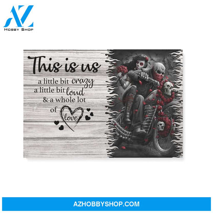 This is us - motorcycle riding skull - Personalized Canvas